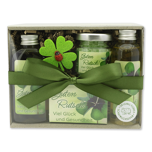 Gift set 4 pieces "Guten Rutsch! Viel Glück und Gesundheit", Verbena 