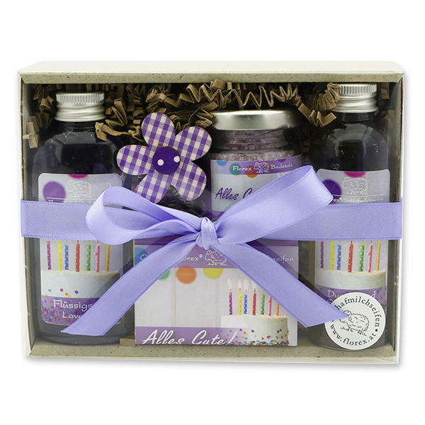 Gift set 4 pieces "Alles Gute!", Lavender 