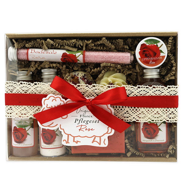 Gift set 8 pieces, Rose with petals 