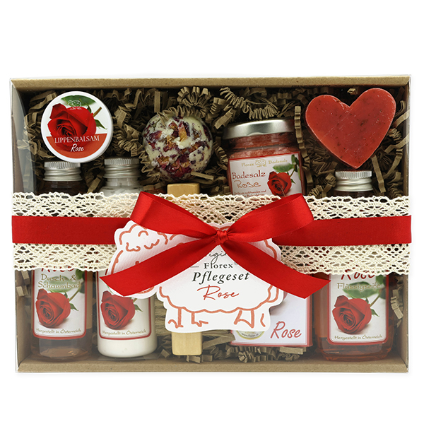 Gift set 9 pieces, Rose with petals 