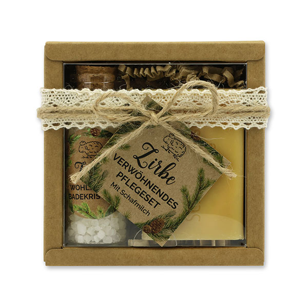 Gift set 2 pieces "feel-good-time", Swiss pine 