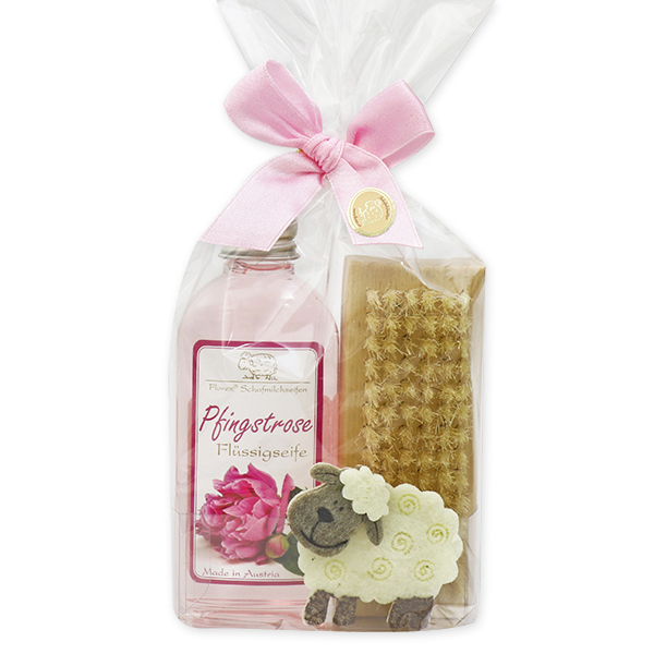 Set with felt sheep, Peony 