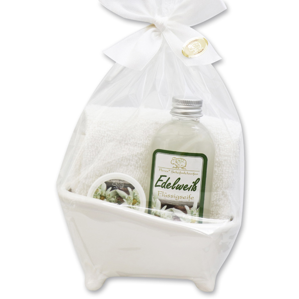 Small bathtub set 4 pieces in a cellophane bag, Edelweiss 
