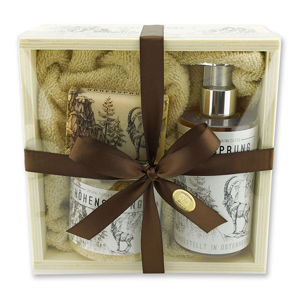 Wooden box set big 5 pieces "Höhensprung", Swiss pine 