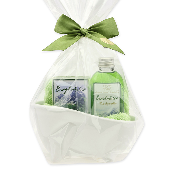Wellness set 4 pieces in a cellophane bag, Mountain herbs 