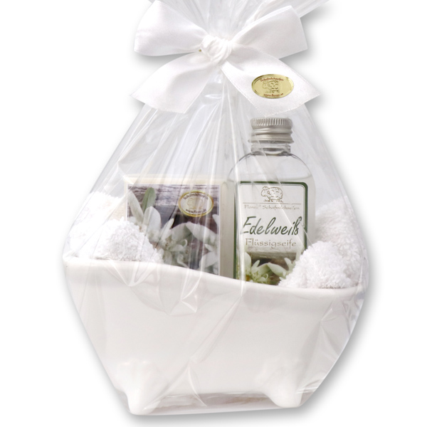 Wellness set 4 pieces in a cellophane bag, Edelweiss 