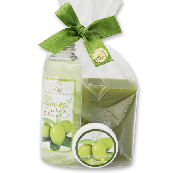 Care set 3 pieces in a cellophane bag, Olive 