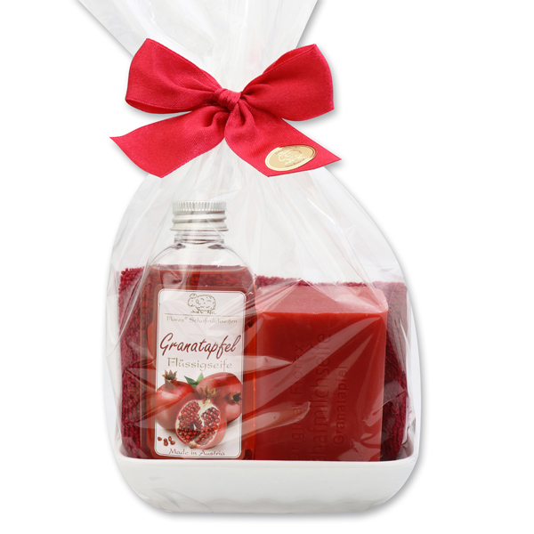 Care set 4 pieces in a cellophane bag, Pomegranate 