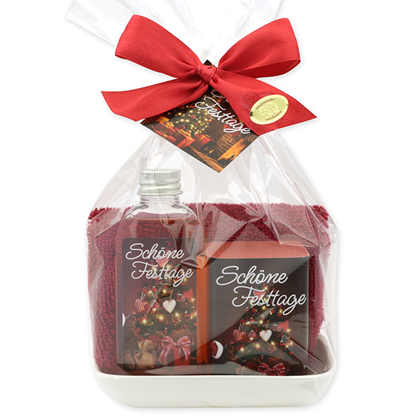 Care set 4 pieces in a cellophane "Schöne Festtage", Pomegranate 