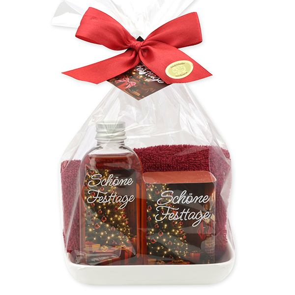 Care set 4 pieces in a cellophane "Schöne Festtage", Pomegranate 