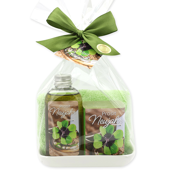 Care set 4 pieces in a cellophane "Prosit Neujahr", Verbena 