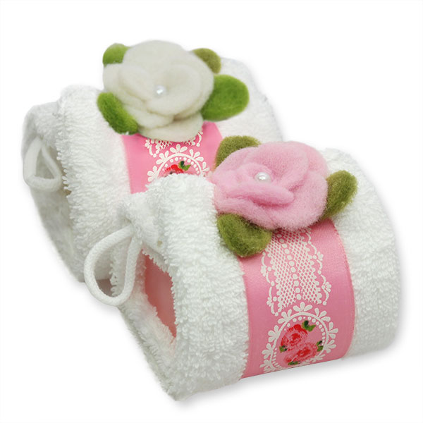 Sheep milk soap 100g with a washcloth, decorated with a flower, Classic/Rose Diana 