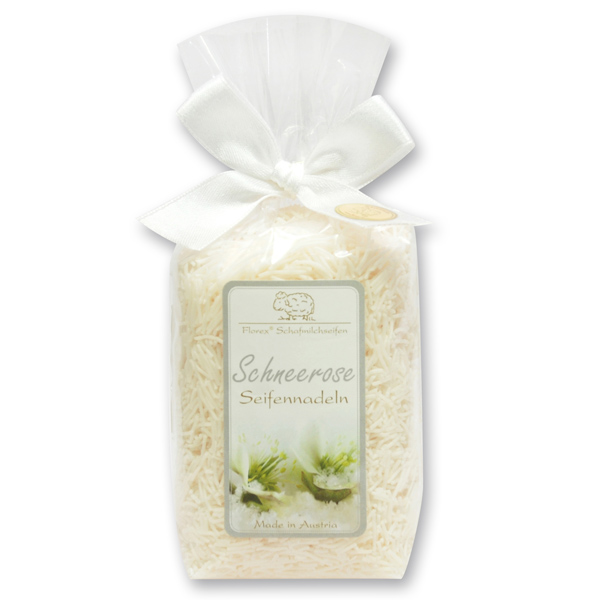 Schafmilchseife Seifennadeln in Cello 100g, Schneerose 