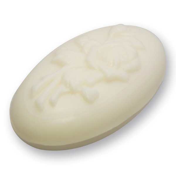 Sheep milk soap oval with a rose 118, Classic 