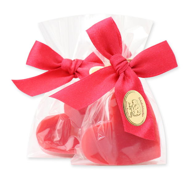 Sheep milk soap heart midi 23g, in a cellophane, Hibiscus 