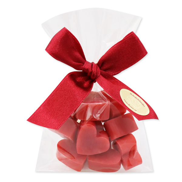 Sheep milk soap heart 10x2g, in a cellophane, Pomegranate 