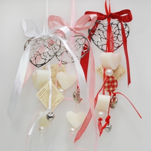 Sheep milk soap heart mini 2x8g hanging, decorated with a heart, Classic 