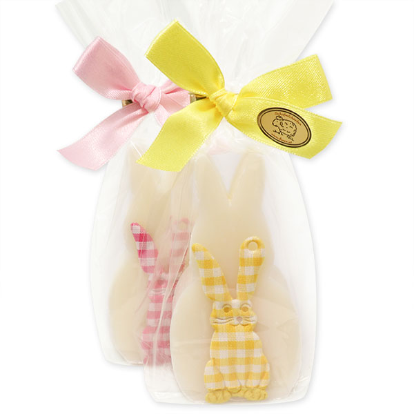 Sheep milk soap rabbit 90g, decorated with a rabbit  in a cellophane, Classic 