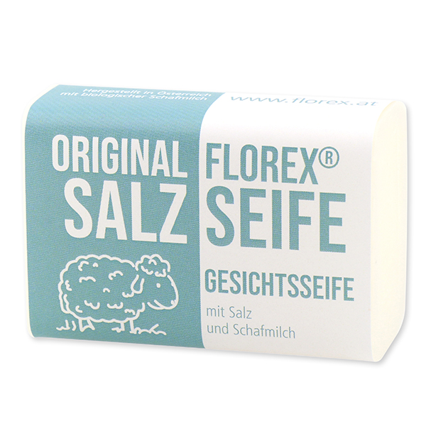 Salzseife eckig 100g mit Schleife 