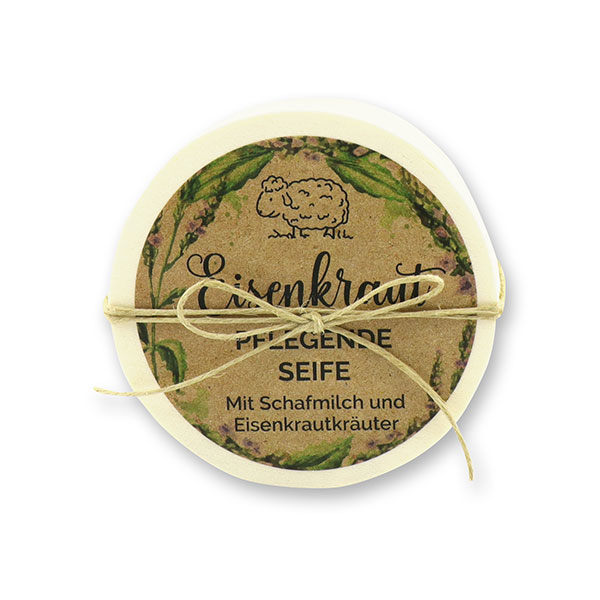 Sheep milk soap round 100g in a box "feel-good time", Verbena 