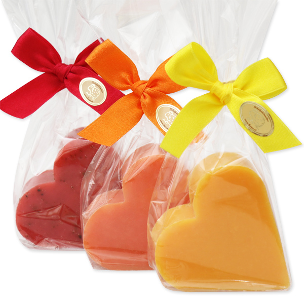 Sheep milk soap heart 85g, in a cellophane, sorted 