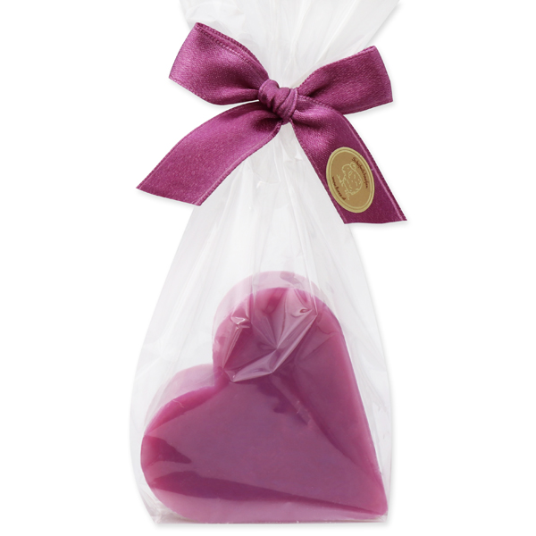 Sheep milk soap heart 85g, in a cellophane, Black currant 