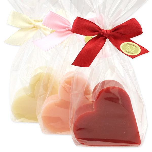 Sheep milk soap heart 85g in a cellophane, sorted 