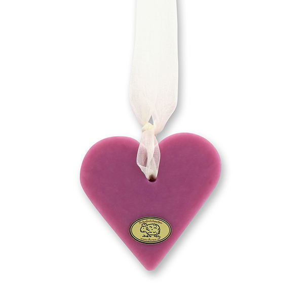 Sheep milk soap heart 85g hanging, Black currant 