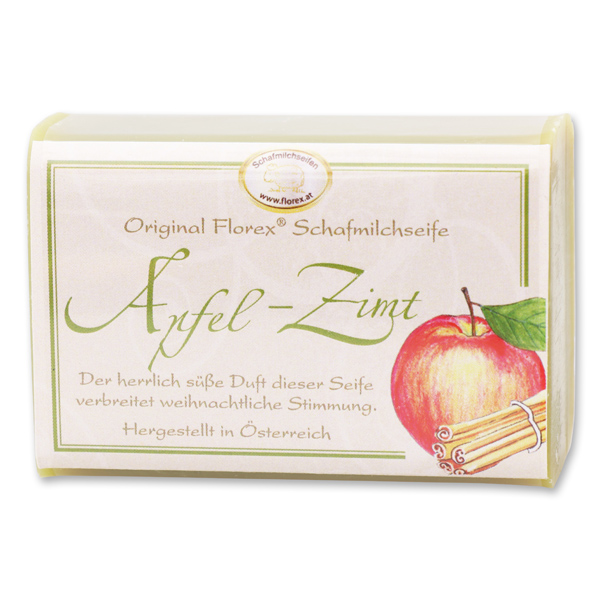 Schafmilchseife eckig 100g klassisch, Apfel-Zimt 