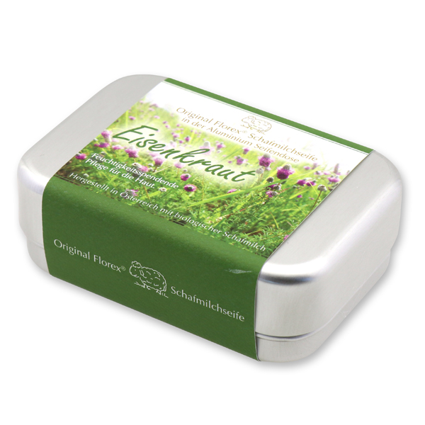 Sheep milk soap square 100g in a can, Verbena 