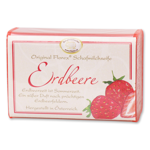 Sheep milk soap square 100g classic, Strawberry 