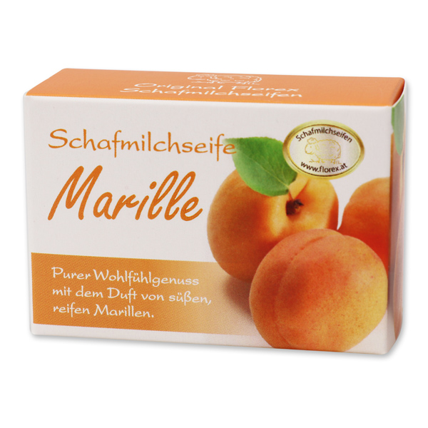 Schafmilchseife eckig 100g Schachtel, Marille 