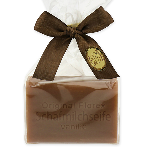 Sheep milk soap square 100g in a cellophane bag, Vanilla 