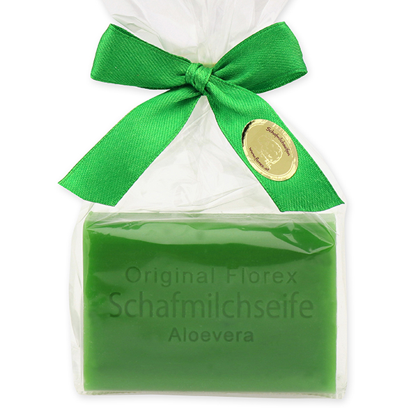 Sheep milk soap square 100g in a cellophane bag, Aloe Vera 