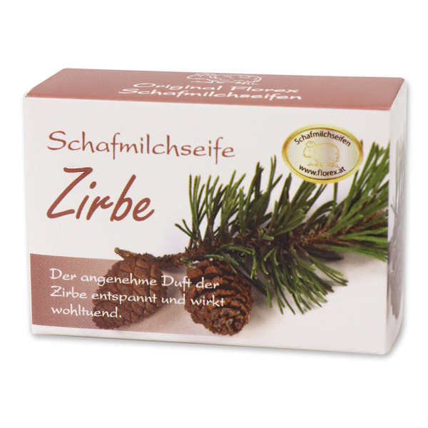 Schafmilchseife eckig 100g Schachtel, Zirbe 