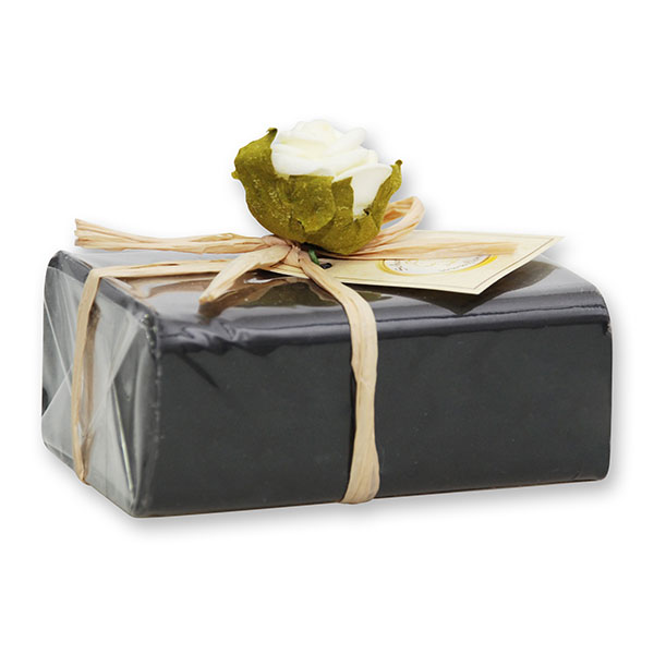 Sheep milk soap without palm oil square 100g 1 piece packed, Luxury 'Noir' 