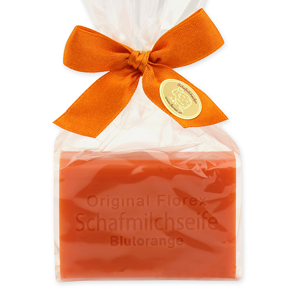 Schafmilchseife eckig 100g in Cello, Blutorange 