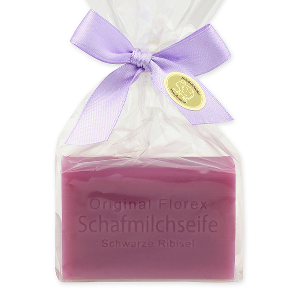 Sheep milk soap square 100g in a cellophane bag, Black currant 