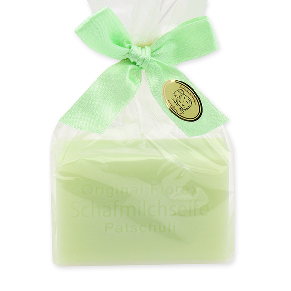 Sheep milk soap square 100g in a cellophane bag, Patchouli 