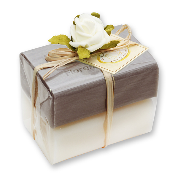 Sheep milk soap square 100g 2 pieces packed, Classic/christmas rose silver 