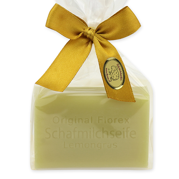 Sheep milk soap square 100g in a cellophane bag, Lemongrass 