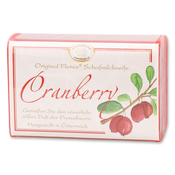 Sheep milk soap square 100g classic, Cranberry 