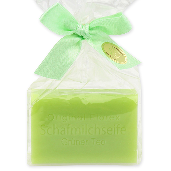 Schafmilchseife eckig 100g in Cello, Grüner Tee 