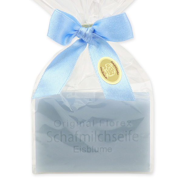 Sheep milk soap square 100g in a cellophane bag, Ice flower 