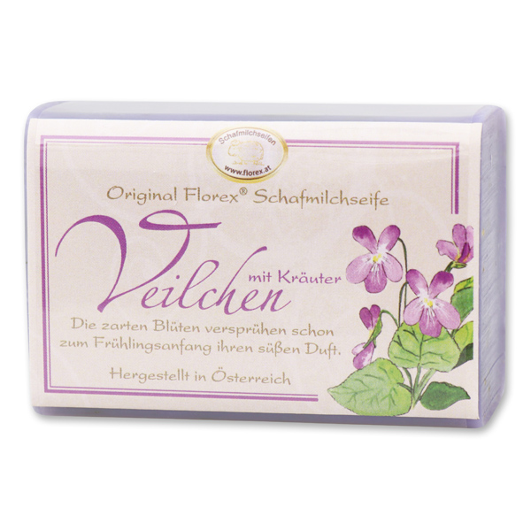 Sheep milk soap square 100g classic, Viola with herbs 