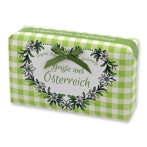 Schafmilchseife Luxus 100g "Grüße aus Österreich", Edelweiß 