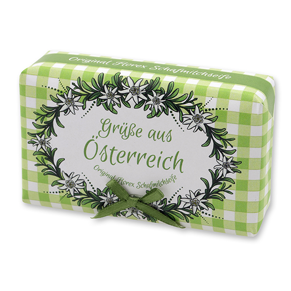 Schafmilchseife Luxus 100g "Grüße aus Österreich", Edelweiß 