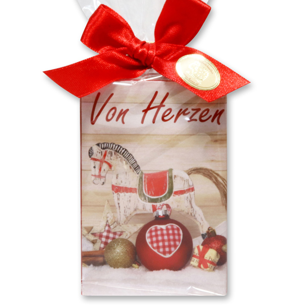 Sheep milk soap 150g in a cellophane bag "Von Herzen", Pomegranate 