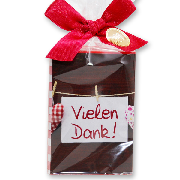 Sheep milk soap 150g in a cellophane bag "Vielen Dank", Rose 