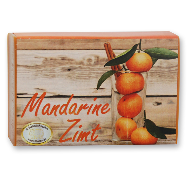 Sheep milk soap square 150g modern, Tangerine-cinnamon 